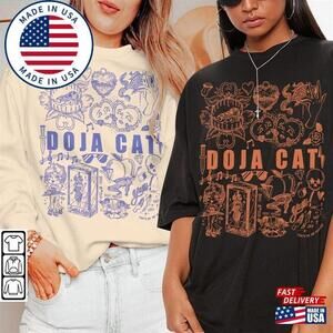 Doja Cat Doodle Art Shirt Lyric Albums Tattoo Tour Concert T-Shirt